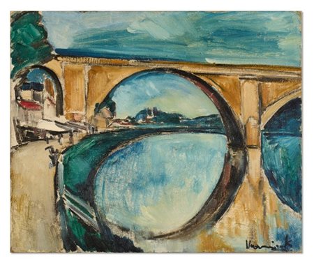 MAURICE DE VLAMINCK "L'Aqueduc de Nogent-sur-Marne" 
olio su tela
cm 38x46
Firma