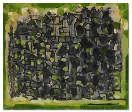 ROGER BISSIÈRE "La Maison Usher, Composition 487" 1962
olio su tela
cm 46x55
Fir