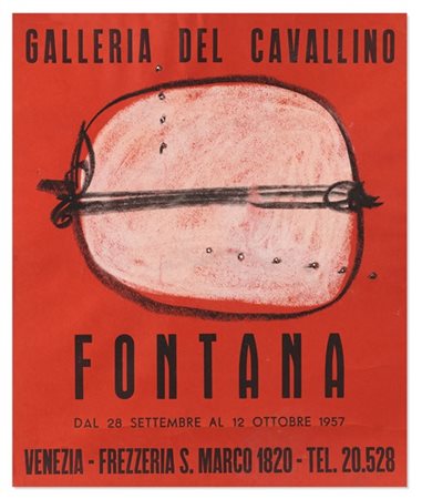 Lucio Fontana "Concetto spaziale" 1957
pastello bianco, nero e buchi su cartonci