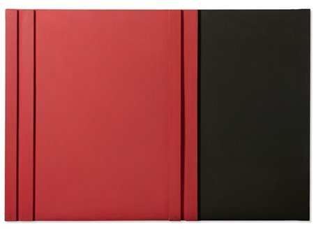 Tano Festa  "Lisca nera" 1961  smalto industriale e collage di legno su tela