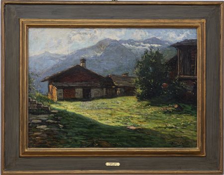 Giovanni Cavalli Torino 1865 - Milano 1932 Paesaggio d'alta montagna 
