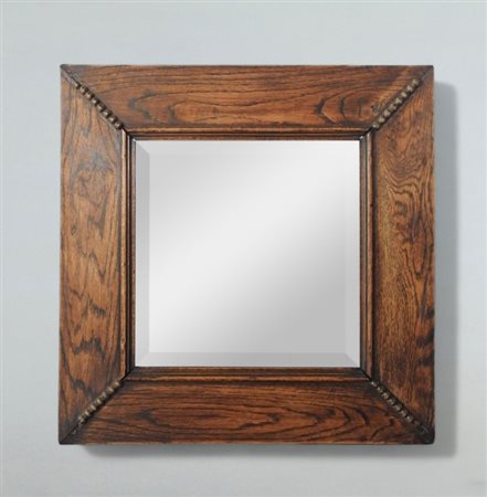 Piccola specchiera in quercia con specchio molato