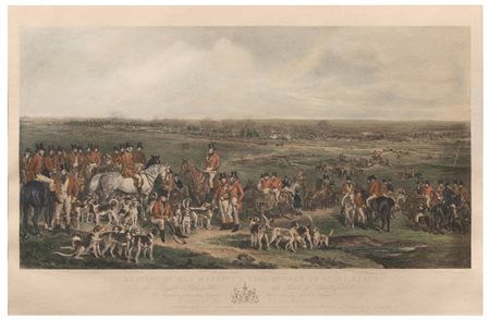 Frederick  Bromley (1832 - 1870) 
The Meeting of Her Majesty’s Stag Hounds on Ascot Heath, 1839 