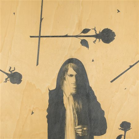 Omar Galliani (Montecchio Emilia (Re), 1954 - ) Soltanto rose Tecnica mista...