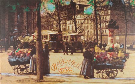 Lamberto Pignotti (Firenze, 1926 - ) Weekend Tecnica mista su tela...