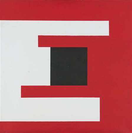 Bruno Munari (Milano, 1907 - 1998) Negativo - Positivo 1985 Olio su tela cm....