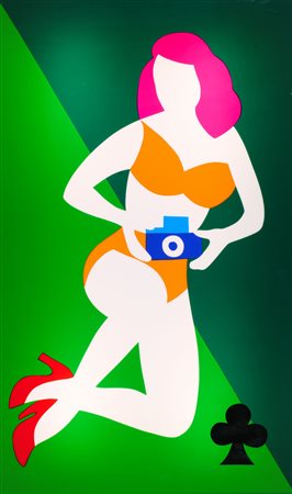 Marco Lodola (Dorno (Pv), 1955 - ) Carta da gioco Anni 2000 Perspex e neon...