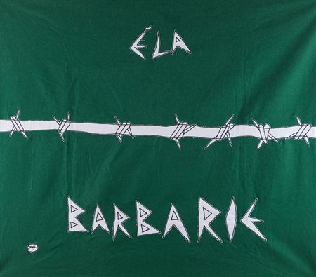 Filippo Biagioli (Pistoia, 1975 - ) È la barbarie 2008 Stoffa analphabetica...