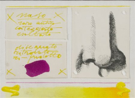 Concetto Pozzati (Vò di Padova, 1935 - Bologna, 2017) Naso Tecnica mista e...