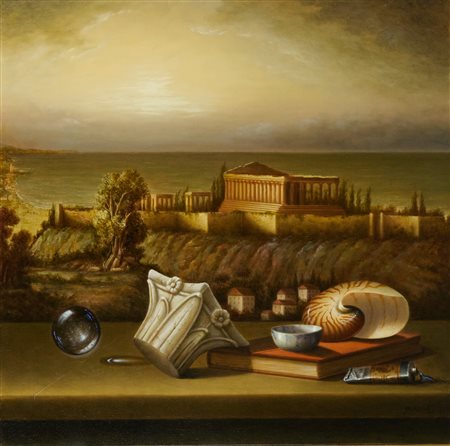 Antonio Nunziante (Napoli, 1956 - ) Viaggio nel tempo 2010 Olio su tela cm....
