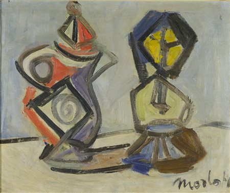 Ennio Morlotti (Lecco, 1910 - Milano, 1992) Natura morta 1948 Olio su tela...