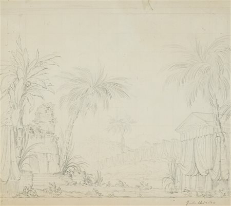 Giorgio De Chirico (Volos, 1888 - Roma, 1978) Bozzetto per scenografia Anni...