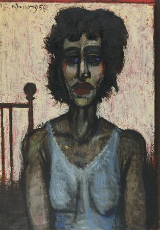 Gianfranco Ferroni (Livorno, 1927 - Bergamo, 2001) Ritratto di donna 1956...