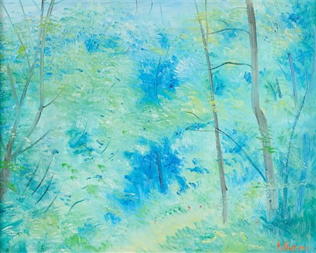 Umberto Lilloni (Milano, 1898 - Milano, 1990) Sottobosco 1966 Olio su tela...