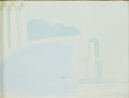 Virgilio Guidi (Roma, 1891 - Venezia, 1984) Venezia bacino di San Marco Olio...