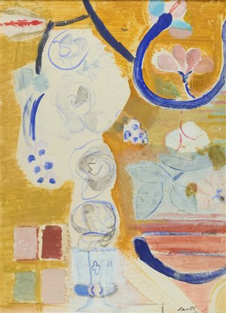 Bruno Saetti (Bologna, 1902 - 1984) Natura morta 1971 Tempera su carta...