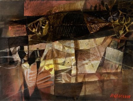 Giuseppe De Gregorio (Spoleto, 1920 - 2007) Fossili 1996 Olio su tela...