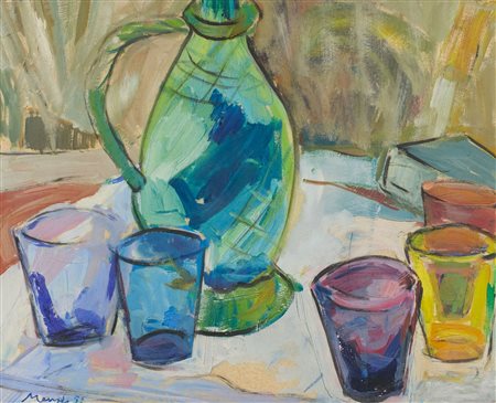 Francesco Menzio (Tempio Pausania (Ss), 1899 - Torino, 1979) Natura morta...