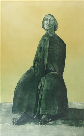 Giuliano Vangi (Barberino di Mugello, 1931 - ) Senza Titolo Acquaforte di cm....