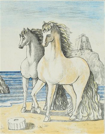 Giorgio De Chirico (Volos, 1888 - Roma, 1978) Cavalli Antichi - Cavalli...