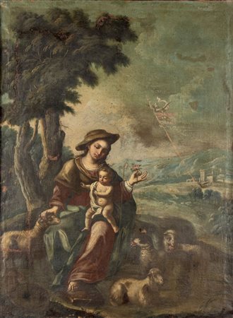Madonna della pastora Italia, XVIII secolo Altezza x larghezza: Cornice 112 x...