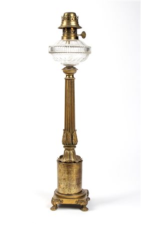 Karl Rudolf Ditmar Lampada austriaca a petrolio in bronzo dorato XIX secolo...