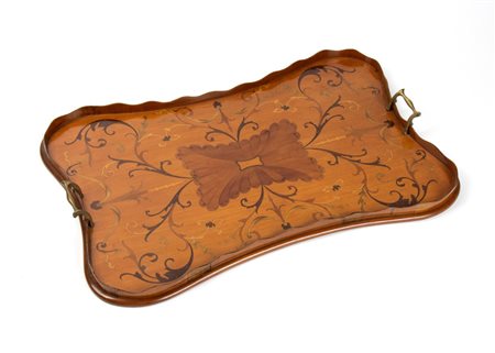 Vassoio inglese georgiano intarsiato XIX secolo Altezza x larghezza x...