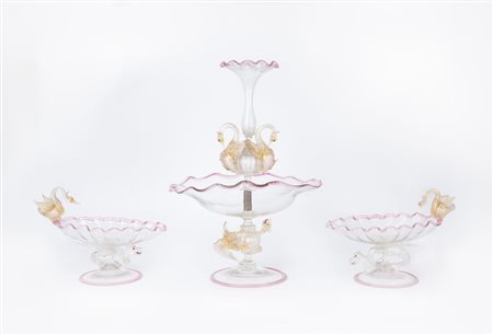 Trittico di vetri italiani Murano Venezia, XX secolo Altezza x larghezza x...