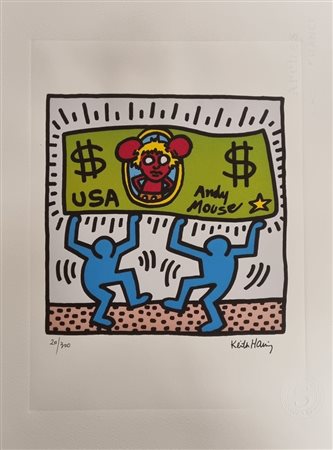 AFTER KEITH HARING USA (USA) 1958 Andy Mouse Litografia / Lithograph...