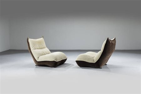 VITTORIO VARO<BR>Coppia di poltrone mod. Zinzolo