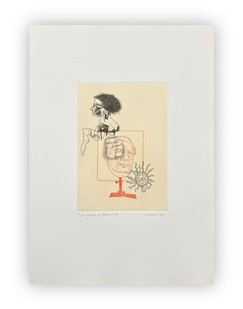 GIUSEPPE GUERRESCHI (1929-1985) - Figura femminile con Ritratto, 1974