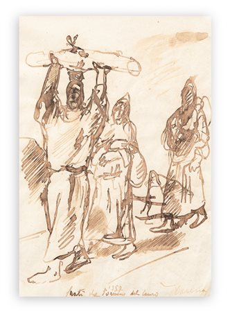 FELICE CARENA (1879-1966) - I Frati che tornano dal lavoro, 1957