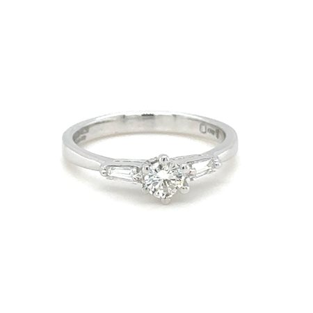 ANELLO IN ORO BIANCO 18K 3.11 GR CON DIAMANTE CENTRALE E DIAMANTI LATERALI - JG4041787