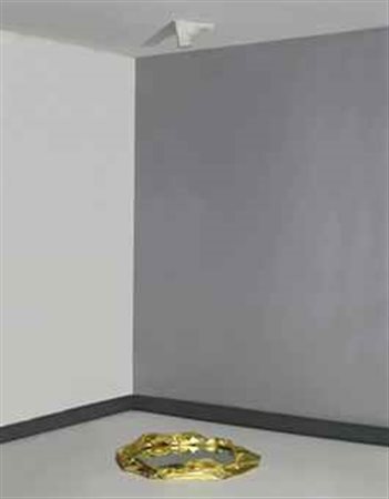 Giulio Paolini (N. 1940) Empedocle specchio, tessuto in lamé dorato, calco in...