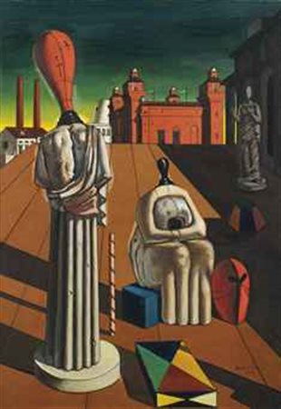 Giorgio de Chirico (1888-1978) Le muse inquietanti olio su tela cm 87,2x60,2...