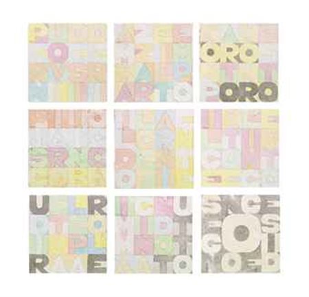 Alighiero Boetti (1940-1994) Nove quadrati acquarello e matita su carta...