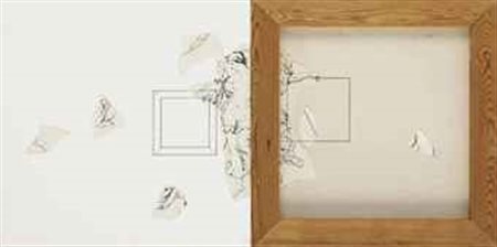 Giulio Paolini (N. 1940) Pendant matita e collage di carta su due tele...