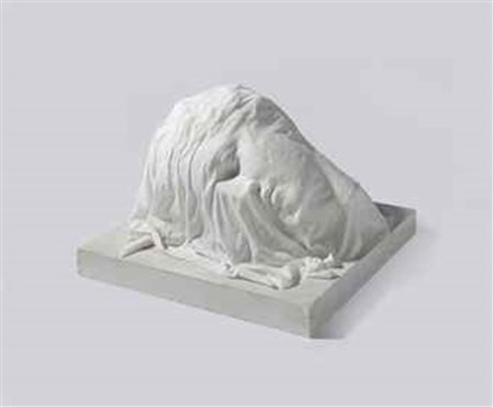 Claudio Parmiggiani (N. 1943) Senza titolo calco in gesso, lino e base di...