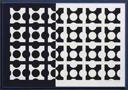 Victor Vasarely (1906-1997) P20 "Umbriel" (A) tempera su cartone applicato su...