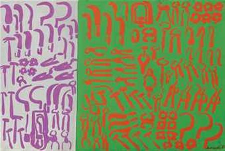 Carla Accardi (1924-2014) Verderosso tempera alla caseina su carta applicata...