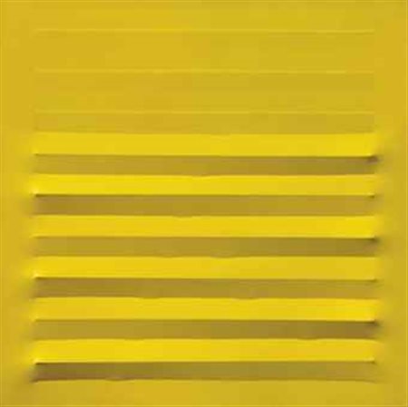 Agostino Bonalumi (1935-2013) Giallo tela estroflessa e acrilico cm 70x70...