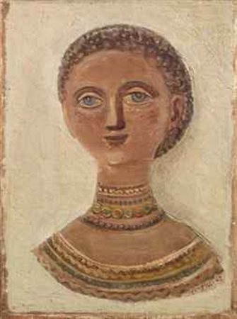 Massimo Campigli (1895-1971) Testa olio su tela cm 44,3x33,3 Eseguito nel...
