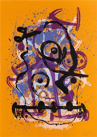 Joan Miró "Chevauchée - orange" 1969
litografia a colori
cm 84x60
Firmato e nume