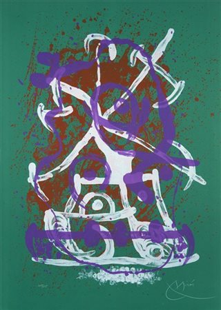 Joan Miró "Chevauchée - vert violet brun" 1969
litografia a colori
cm 84,5x60
Fi