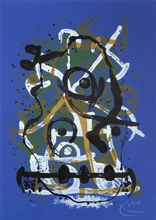 Joan Miró "Chevauchée - bleu" 1969
litografia a colori
cm 84x60
Firmato e numera