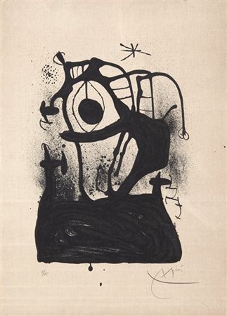 Joan Miró "Le magnetiseur sur toile" 1969
litografia su tela su carta
cm 85x60,2