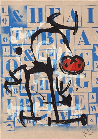 Joan Miró "Le Lettre - Rouge" 1969
litografia a colori su tela su carta
cm 85x60