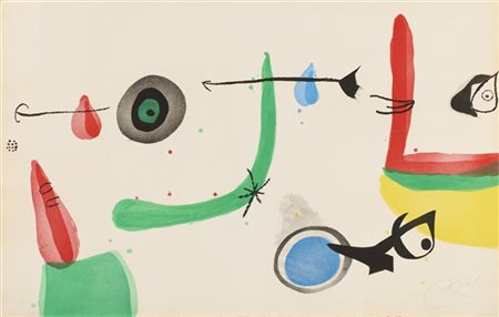 Joan Miró "Déballage II" 1975
acquaforte e acquatinta a colori
cm 72,5x114
Firma