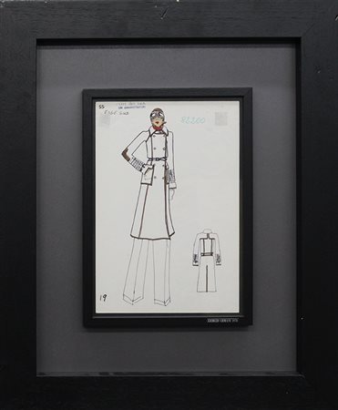 ARMANI, "Bozzetto Armani - Collezione pelle uomo-donna", 1978