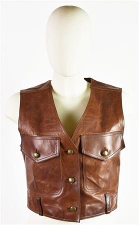 Prada LEATHER WAISTCOAT DESCRIPTION: Leather waistcoat with two front...